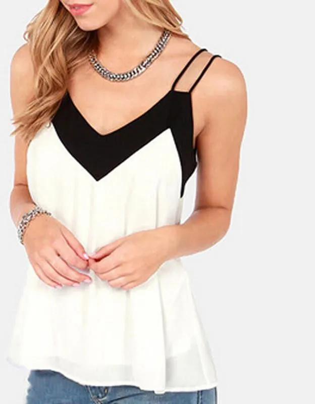 Style V Neck Womens Casual Sleeveless Halter Blouse Vest Loose Chiffon Tank Tops Plus Size