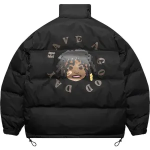 Stylish Cartoon Graphic Down Jacket