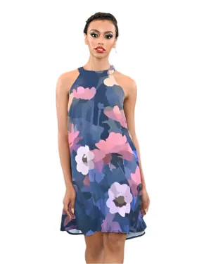Summer Night Rose Halter Neck Dress