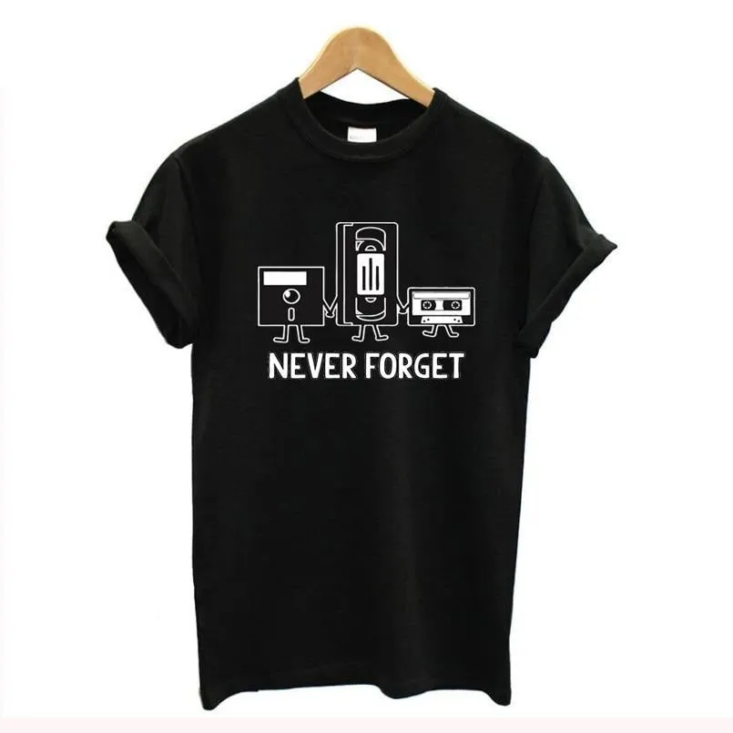 T-shirt Floppy disk VHS Cassette Clothing Tee shirts Women SJA