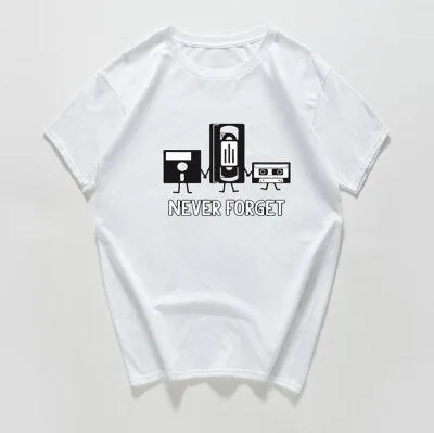 T-shirt Floppy disk VHS Cassette Clothing Tee shirts Women SJA