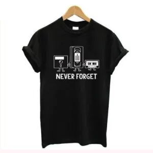 T-shirt Floppy disk VHS Cassette Clothing Tee shirts Women SJA