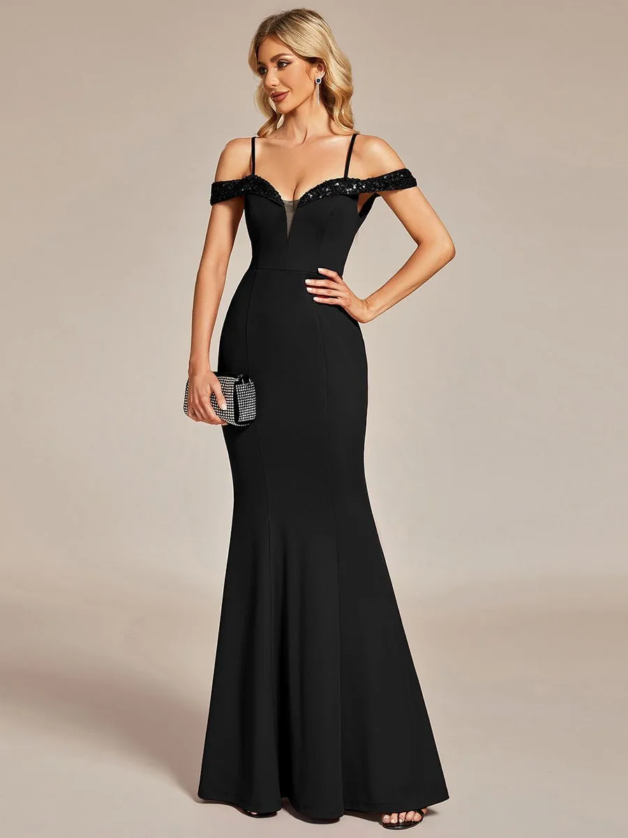 Tara black evening or school ball dress with sequins Express NZ wide