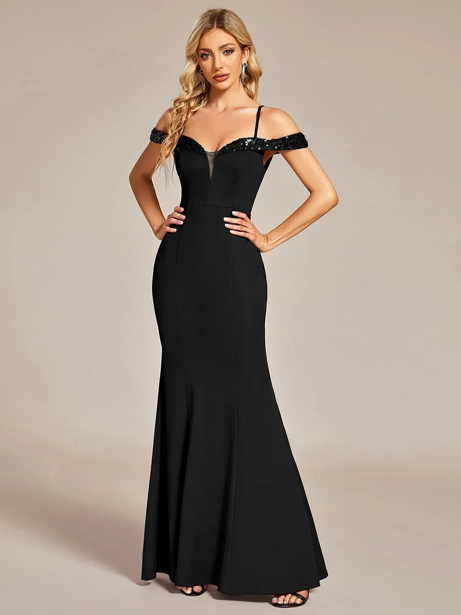 Tara black evening or school ball dress with sequins Express NZ wide