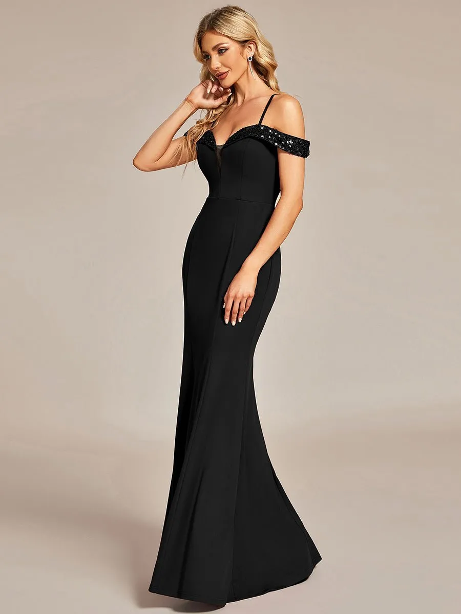Tara black evening or school ball dress with sequins Express NZ wide