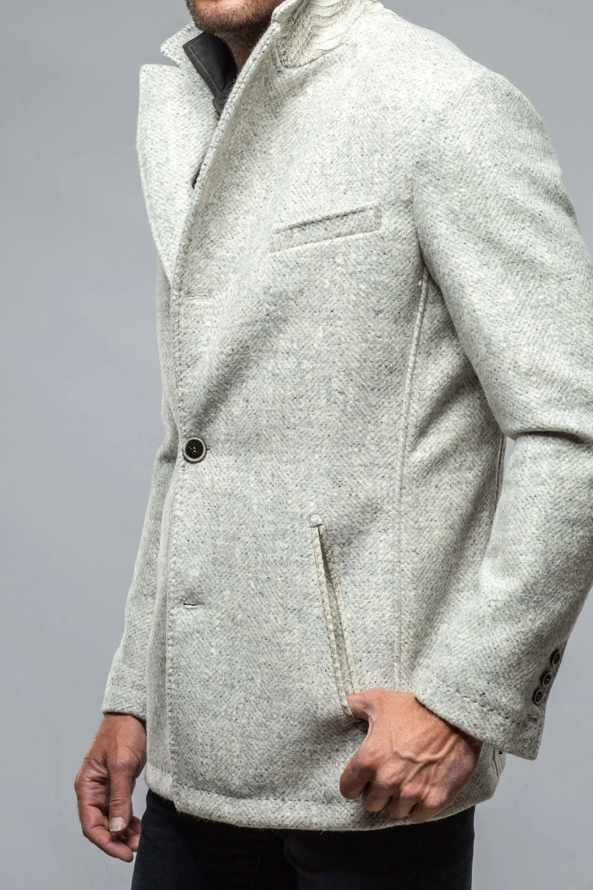 Tasman Topcoat With Snakeskin Trim