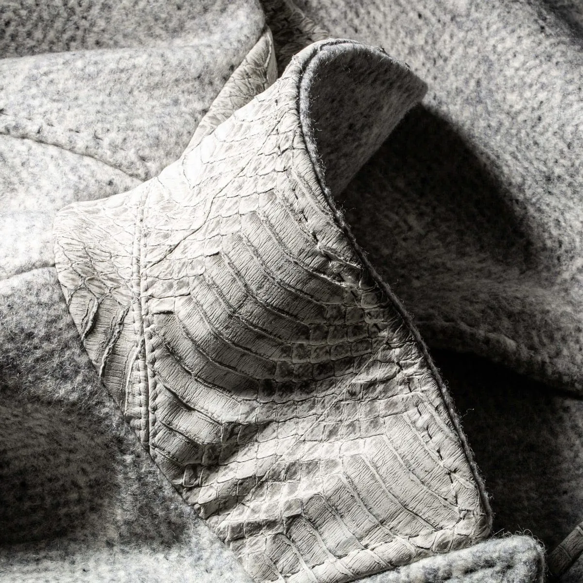 Tasman Topcoat With Snakeskin Trim