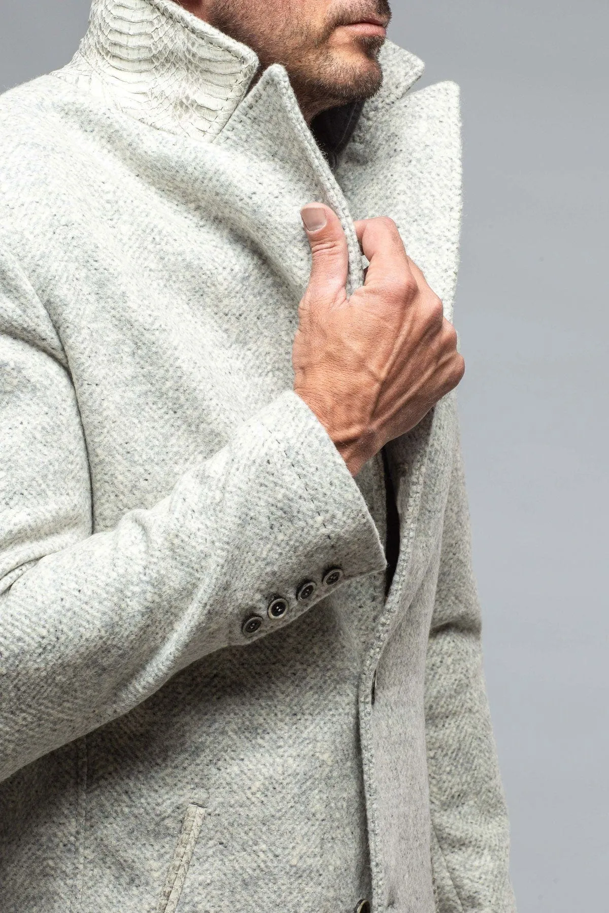 Tasman Topcoat With Snakeskin Trim