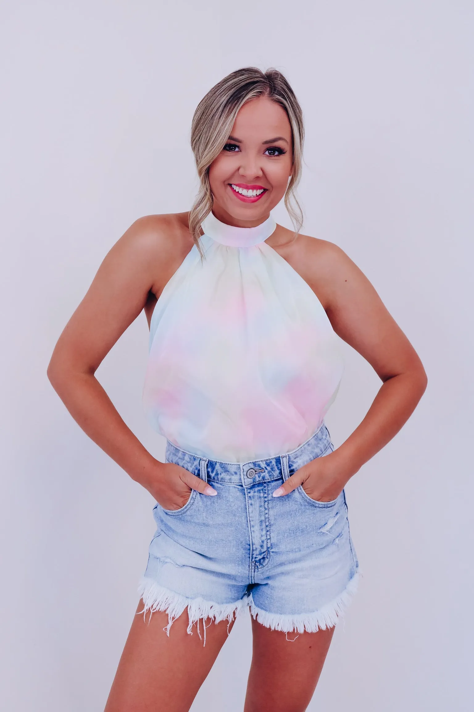 Taylor Halter Neck Bodysuit - Pastel