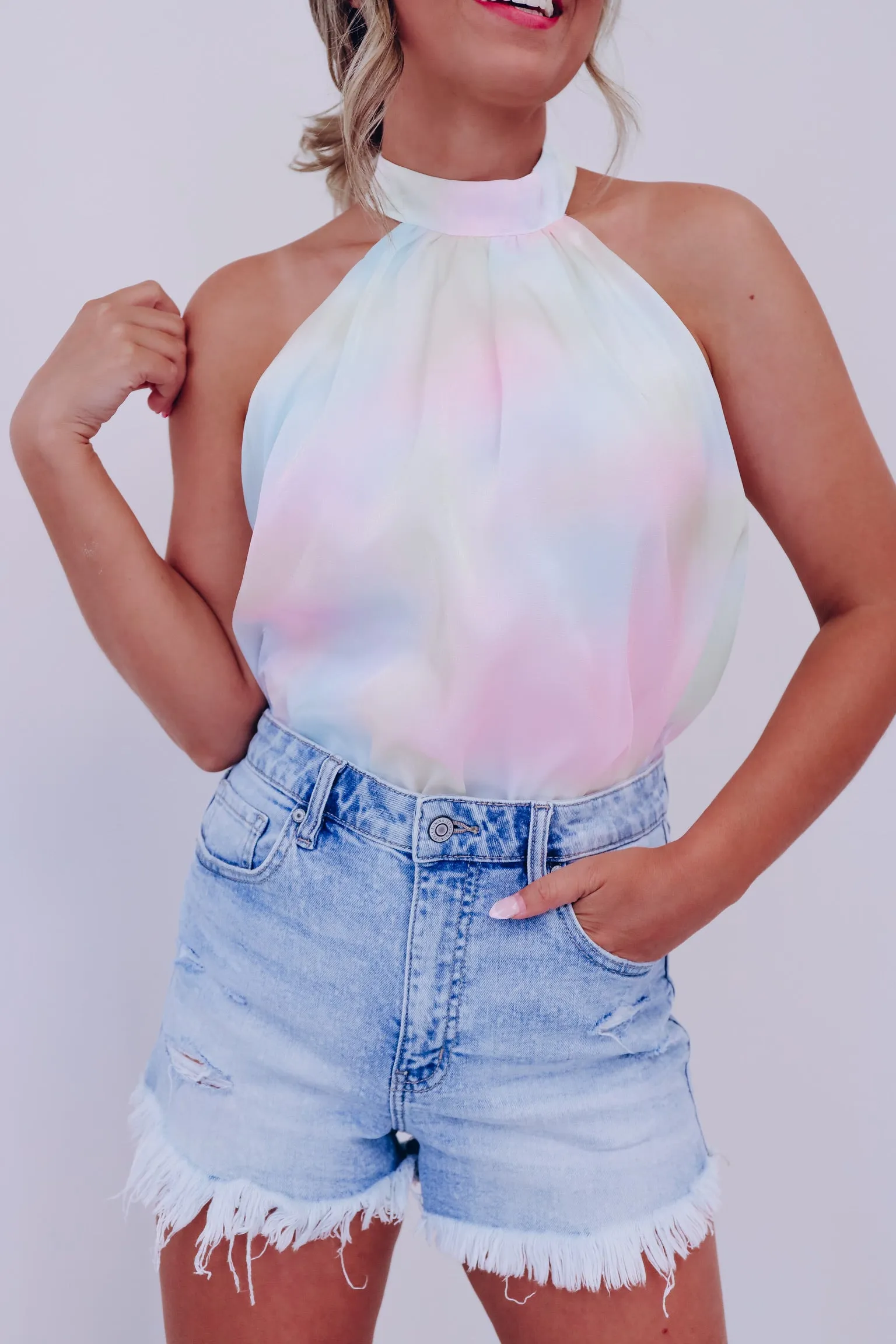 Taylor Halter Neck Bodysuit - Pastel