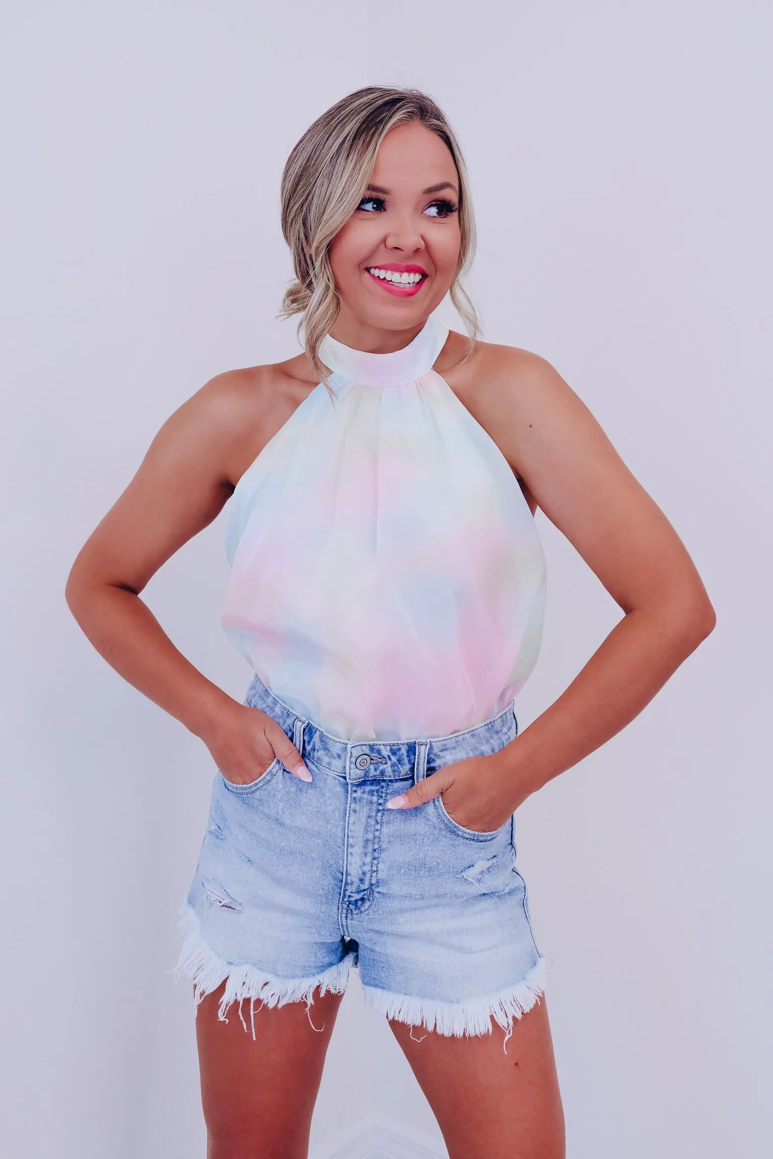 Taylor Halter Neck Bodysuit - Pastel