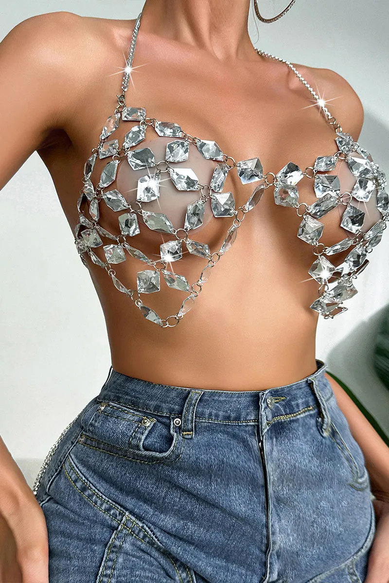 TG0173 Rhinestones Body Chain Top