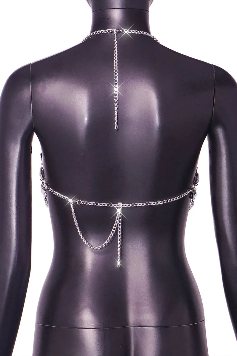 TG0173 Rhinestones Body Chain Top