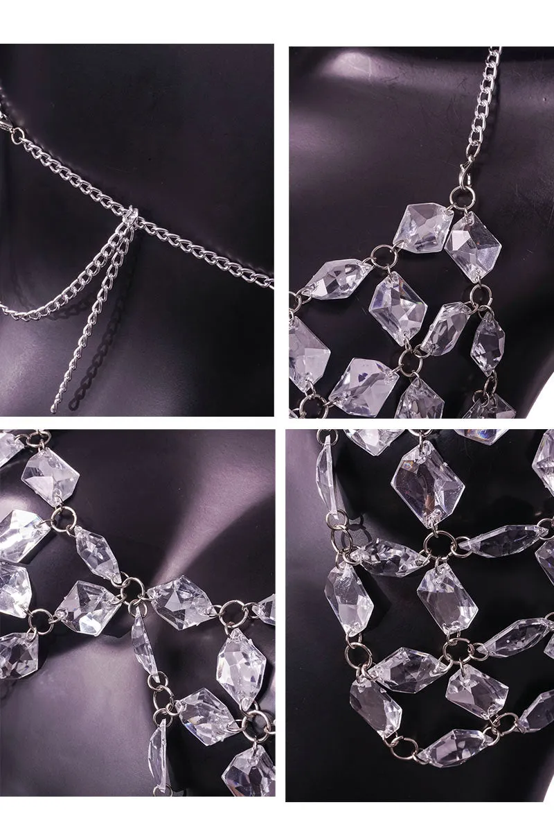 TG0173 Rhinestones Body Chain Top
