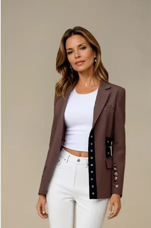 Thérèse - Belted Waist Blazer for Woman