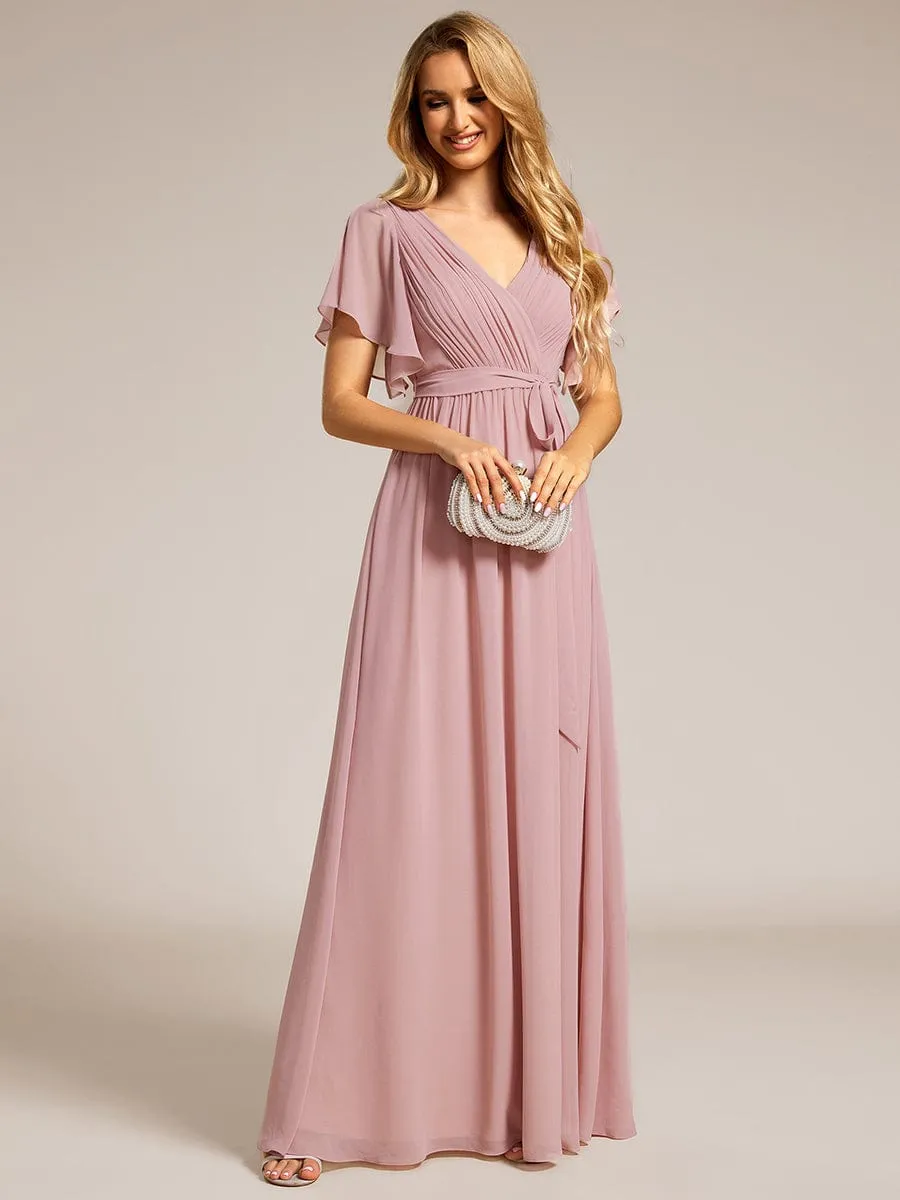 Tia split sleeve Dusty Pink bridesmaid dress Express NZ Wide
