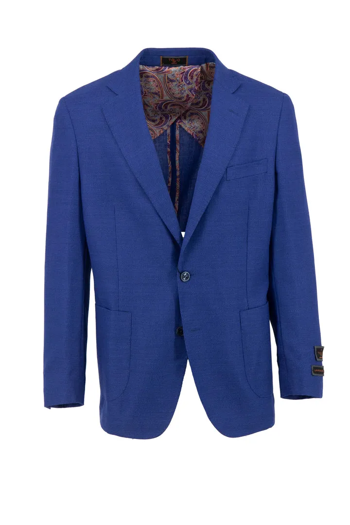 Tiglio Luxe Royal Blue Dolcetto/THP Modern Fit half lined, Pure Wool Jacket TL7541