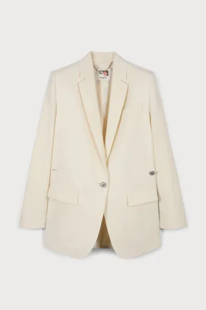 TIMELESS EVERYDAY SINGLE-BUTTON BLAZER IN IVORY