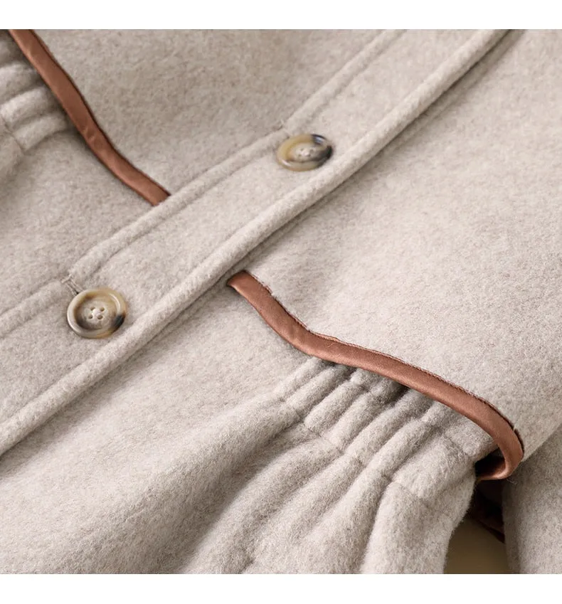 Toddler Girls Winter Wool Long Jacket Tweed Overcoat 3T-14T