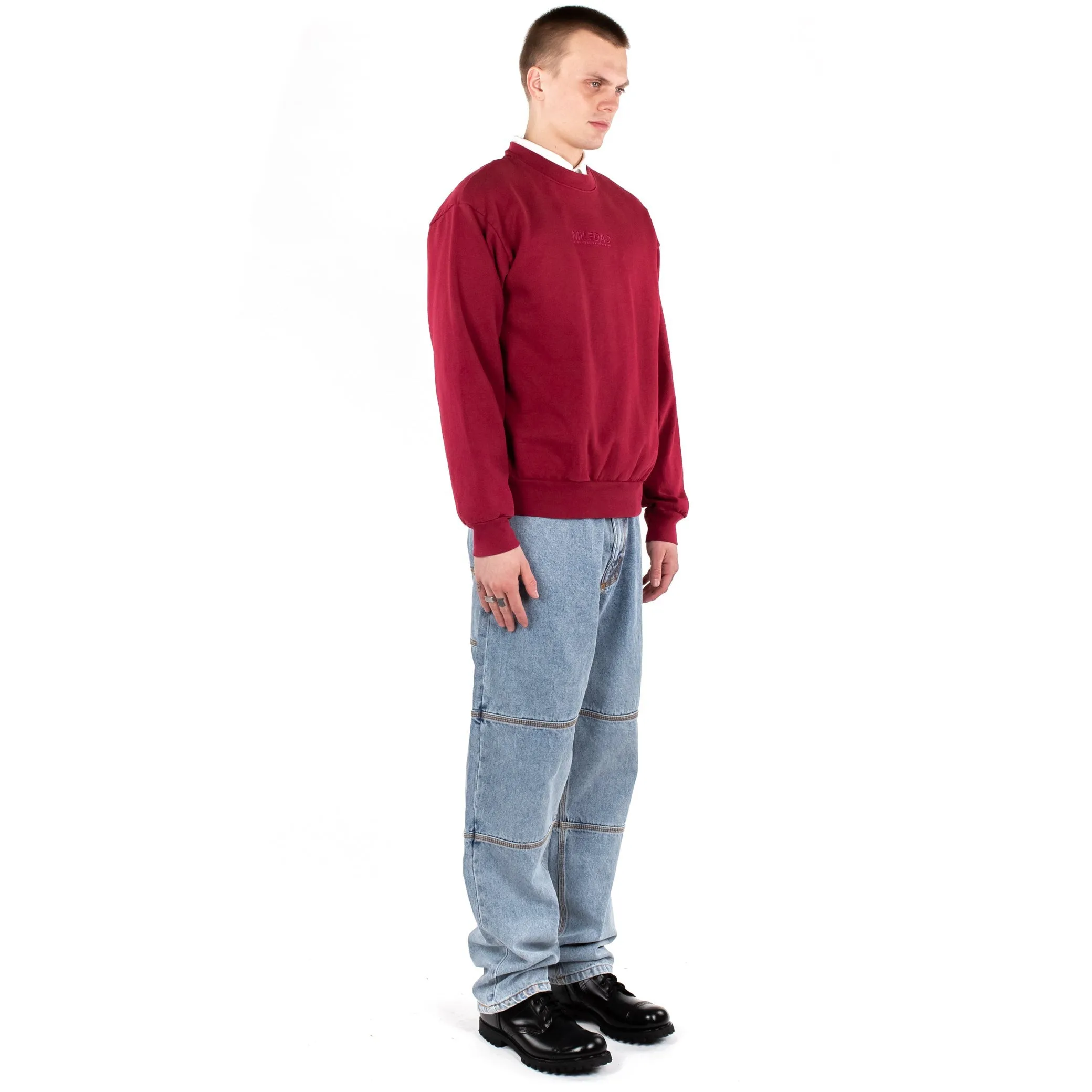 Tonal Embroidered Crewneck - Blood