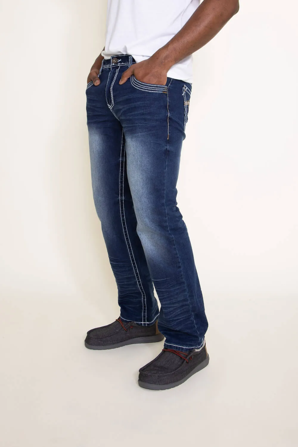 True Luck Livingston Bootcut Stretch Jeans for Men | TL17150055