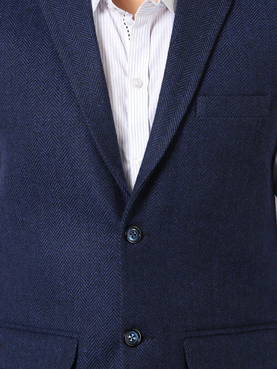 Tweed Dark Blue Modi Nehru Jacket