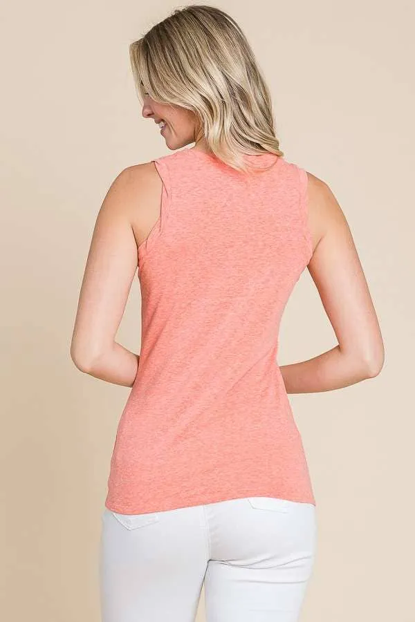 Twist Neck Band Halter Tank Top