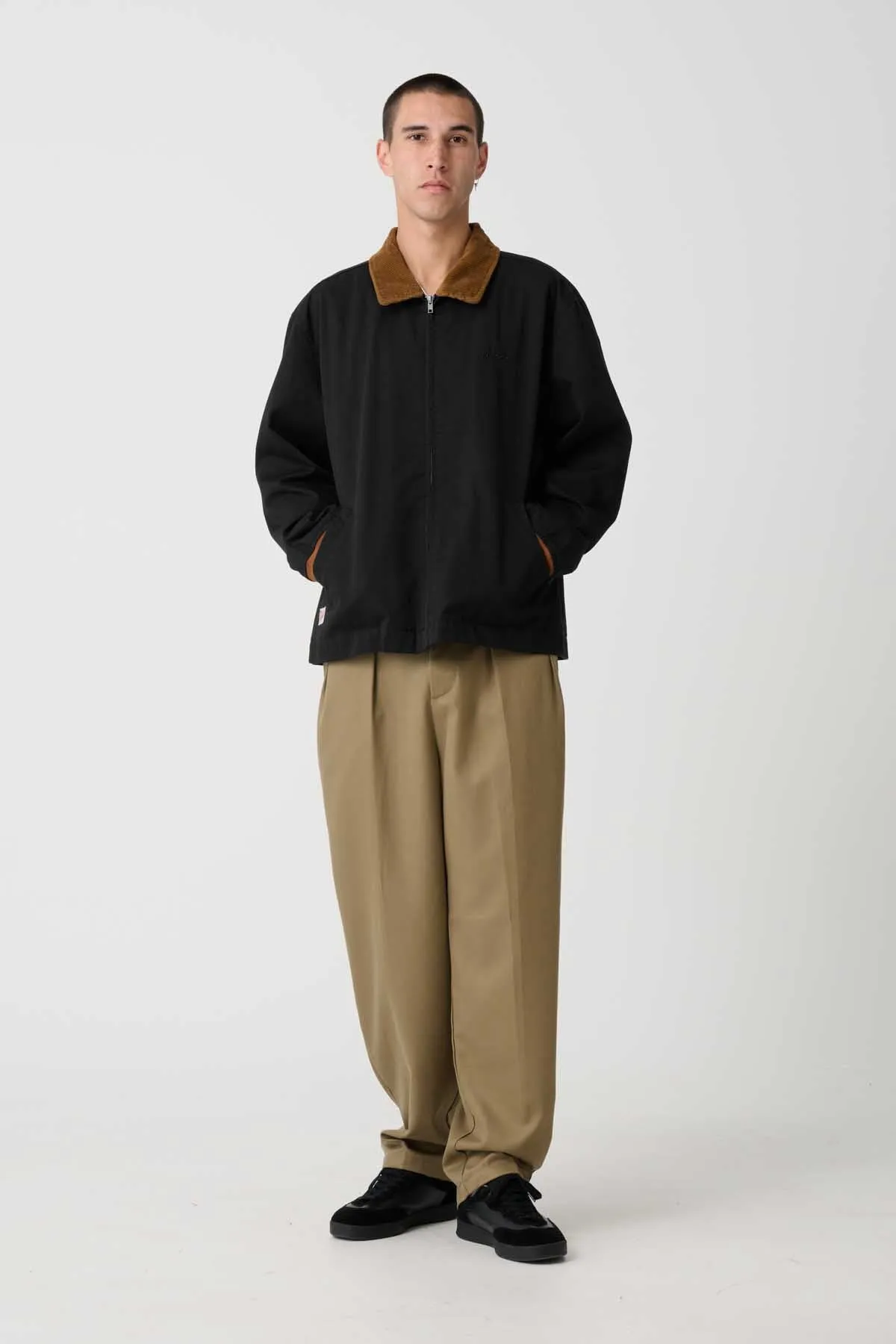 TWO TONE WORK JACKET - Black