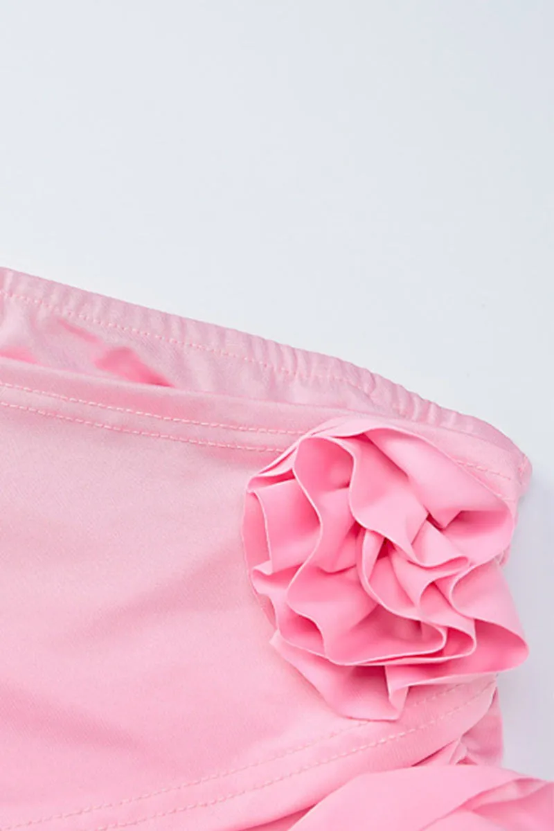 UI858 Halter Ruched Top and Mini Skirt Set
