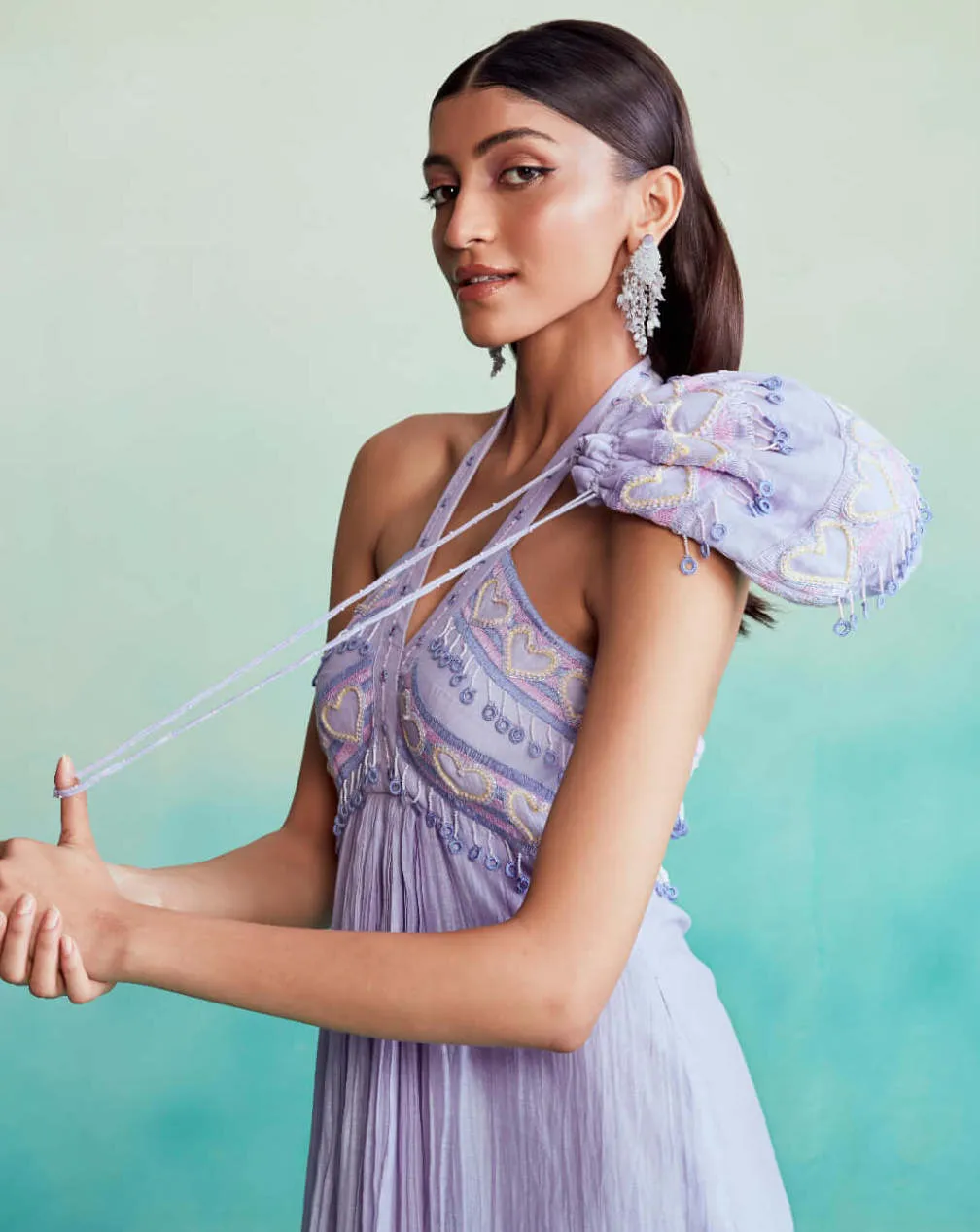 Ultraviolet halter dress