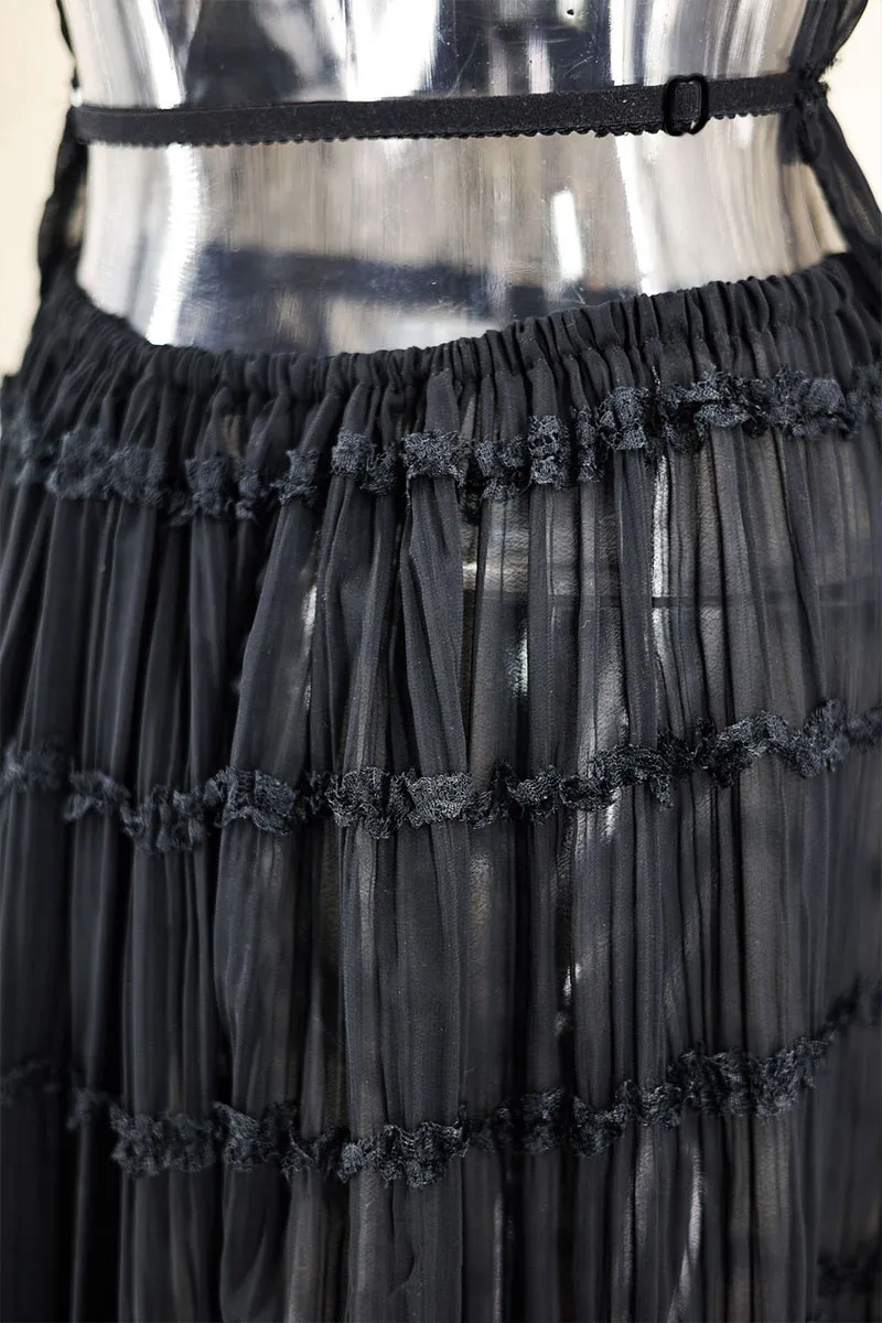 UM0287 Ruffled Mesh Long Dress Set