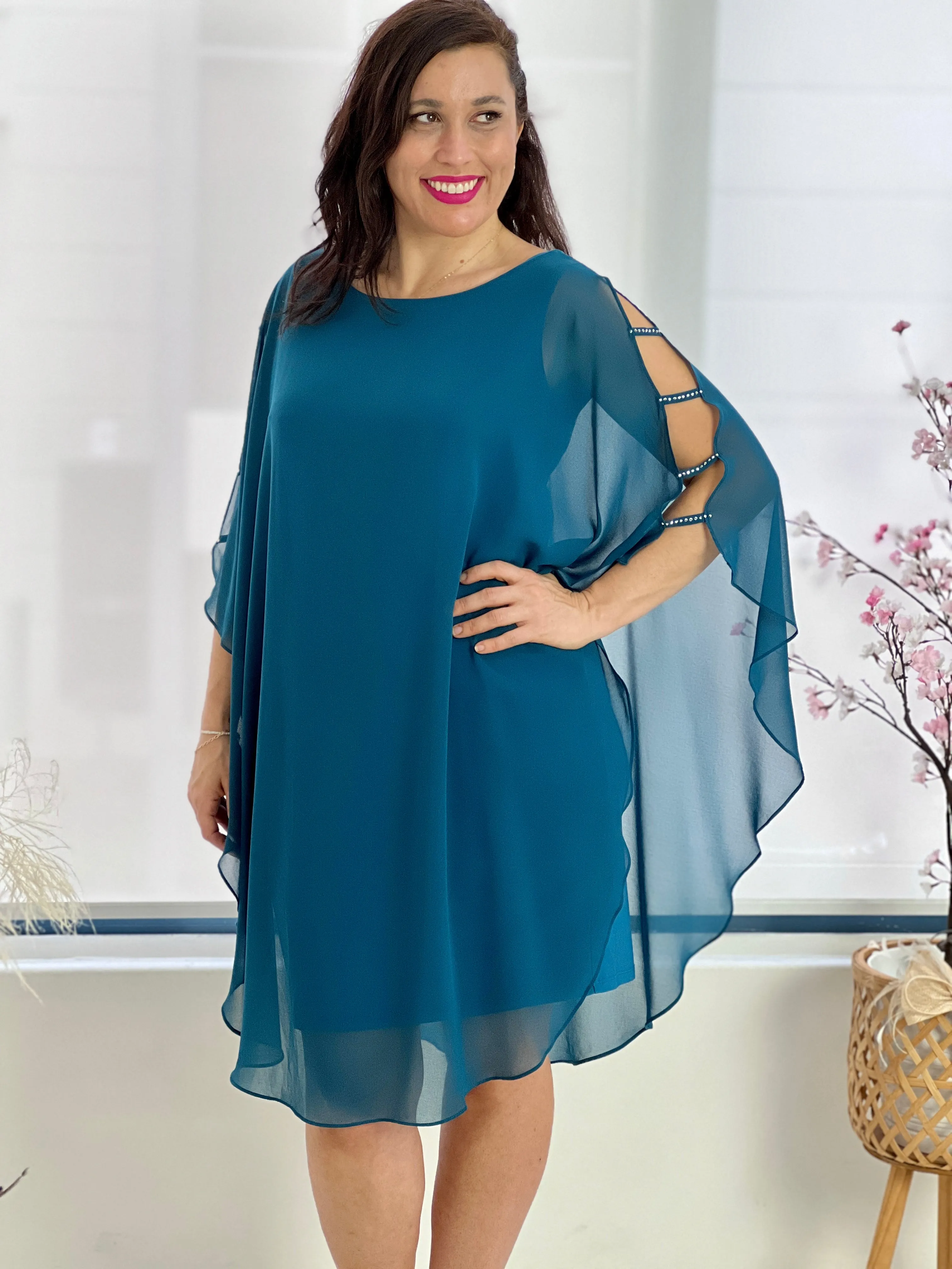 Una Teal Evening Dress