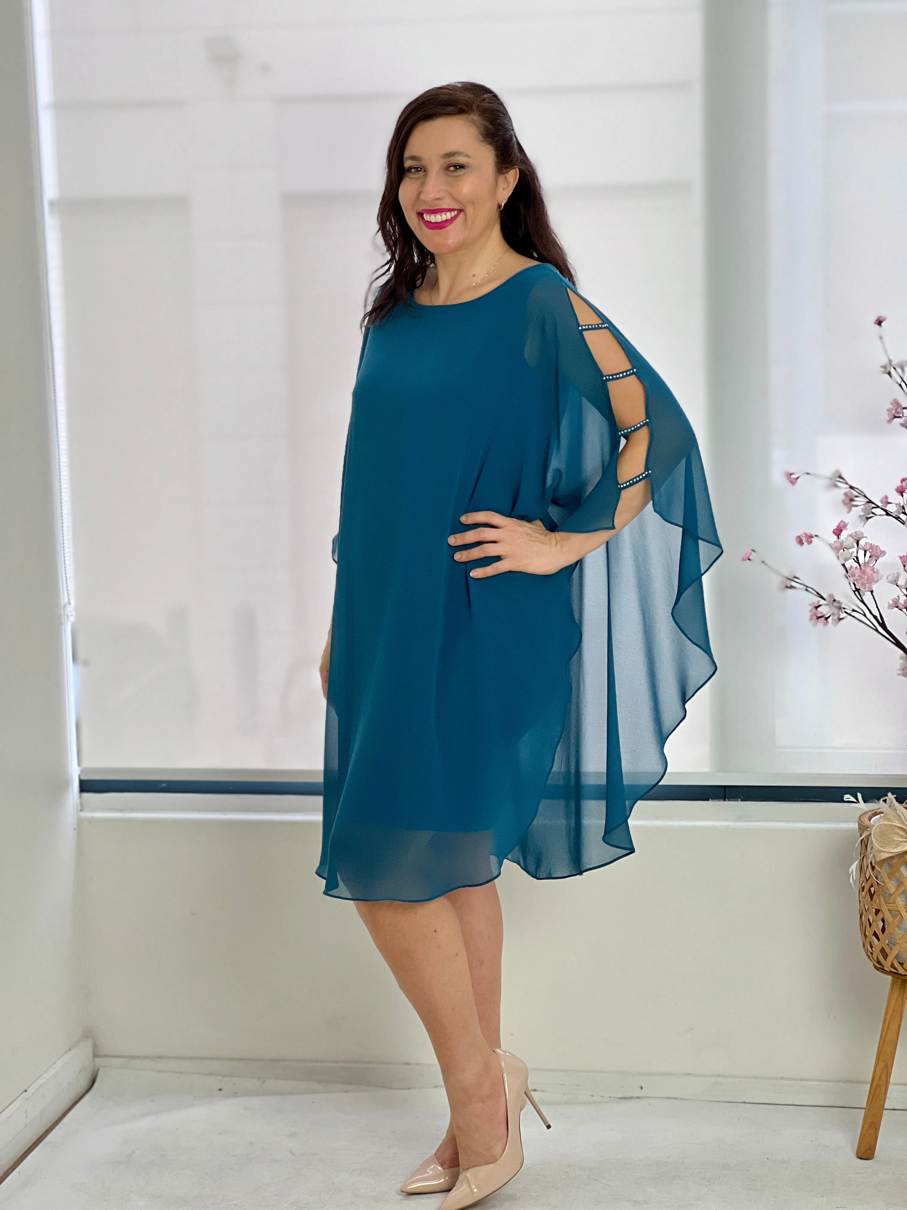 Una Teal Evening Dress