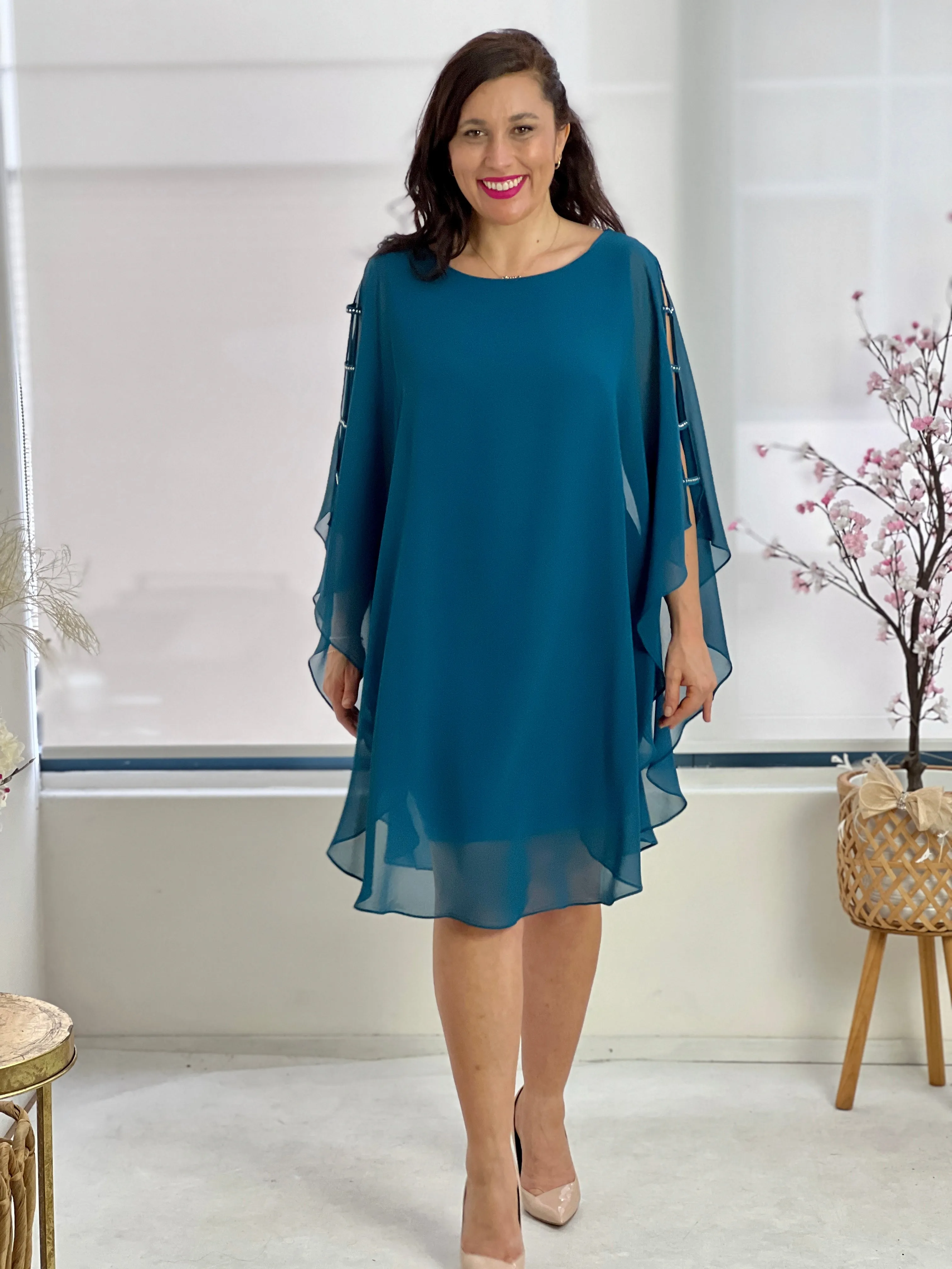 Una Teal Evening Dress