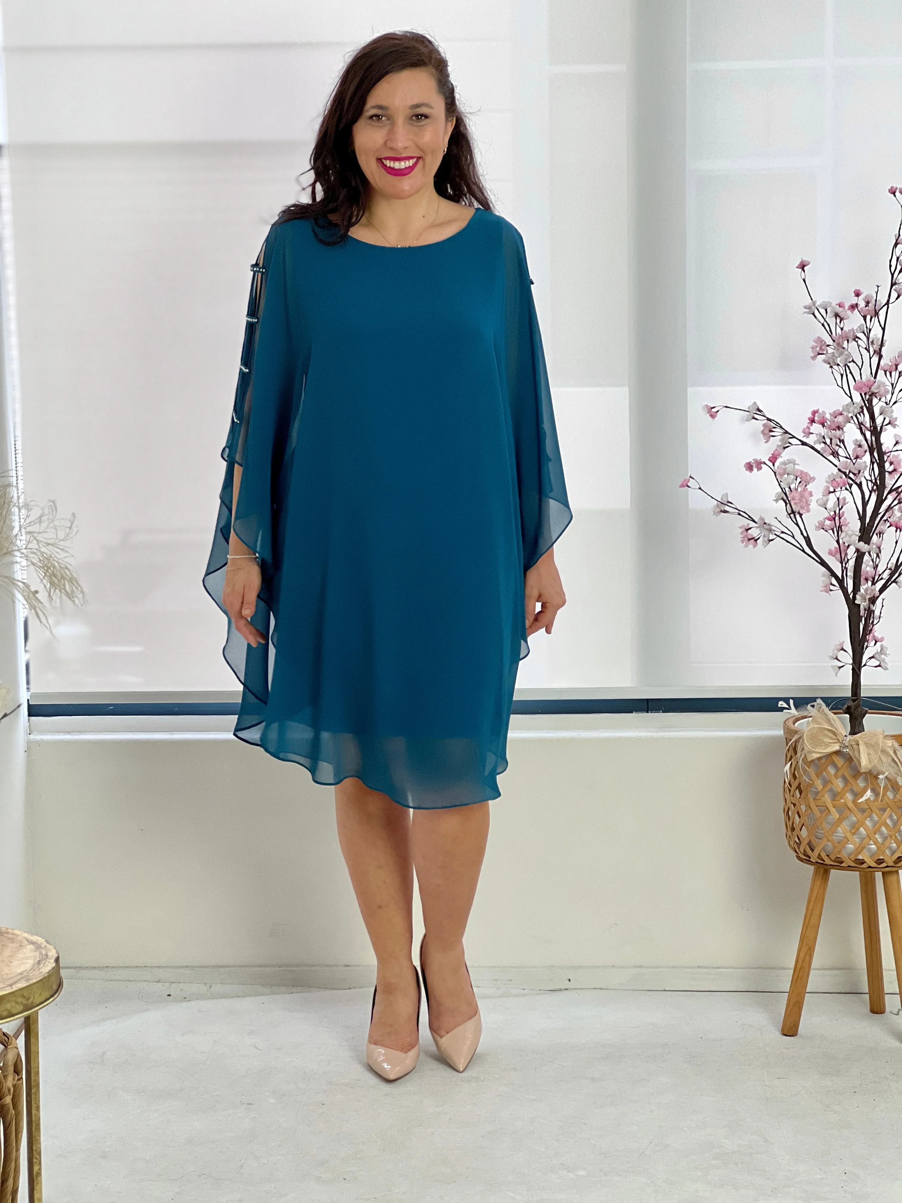 Una Teal Evening Dress