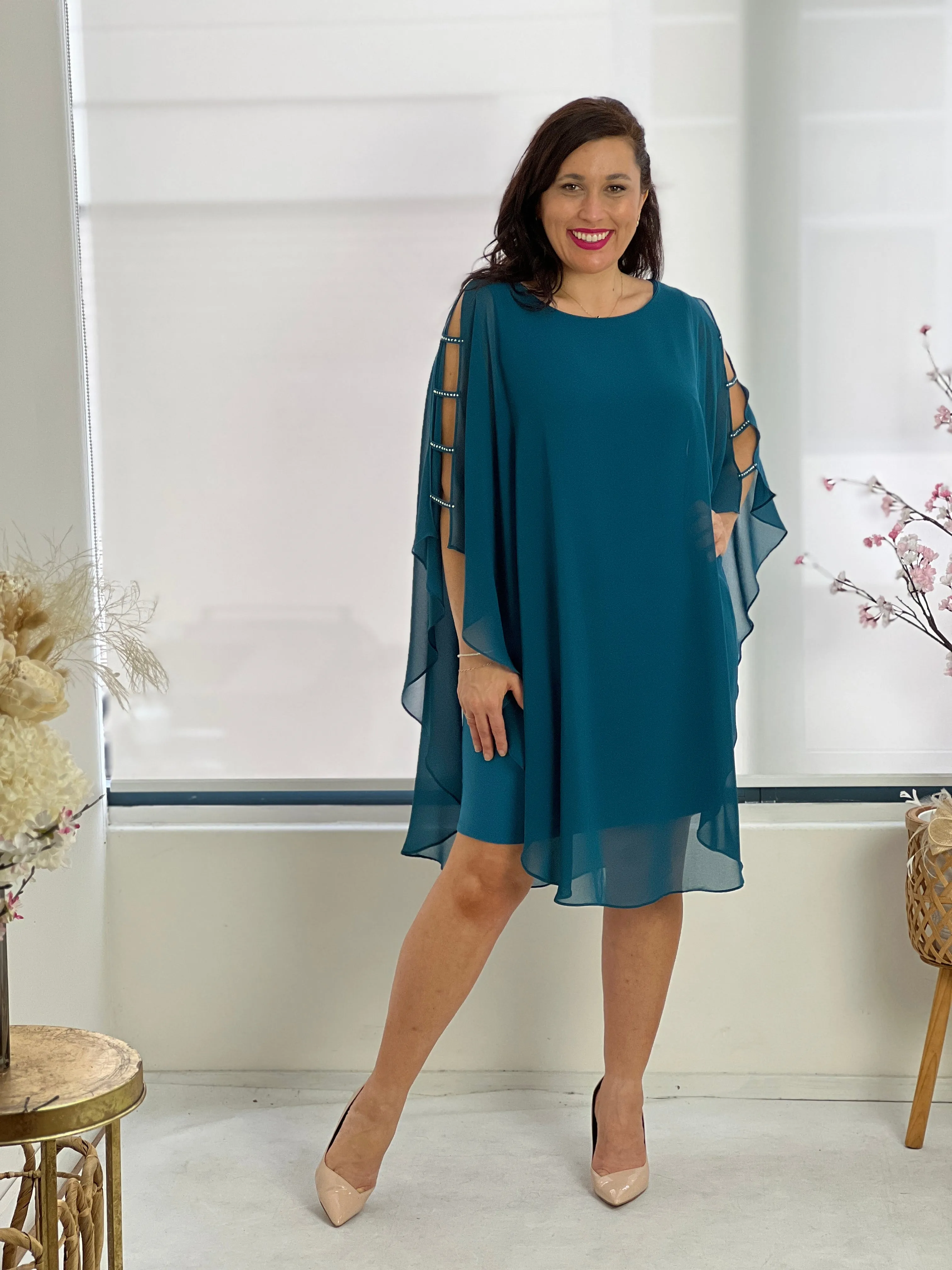 Una Teal Evening Dress