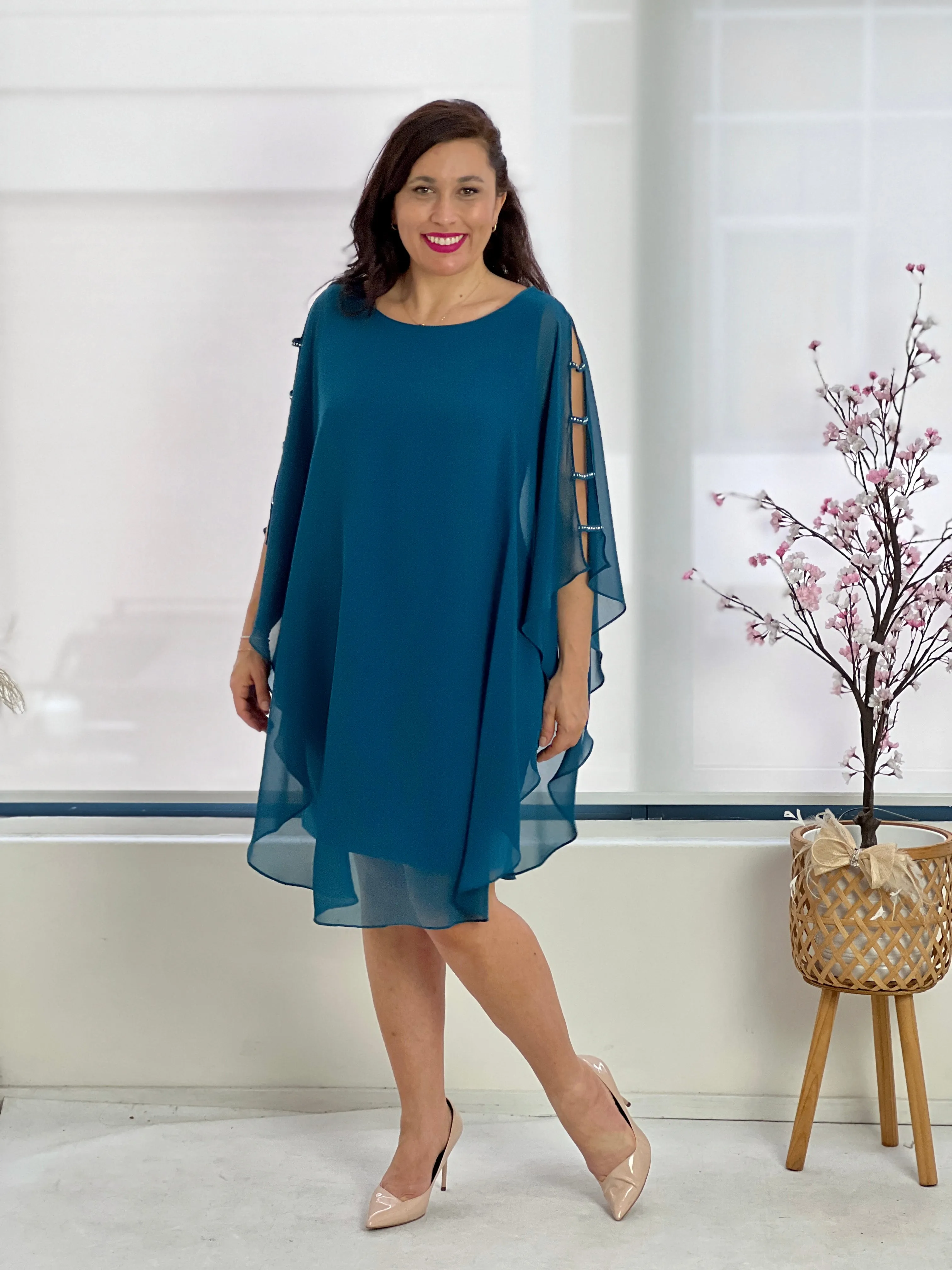 Una Teal Evening Dress