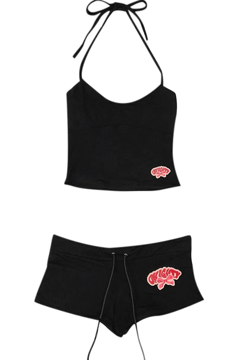 US3530 Halter Top and Shorts Set