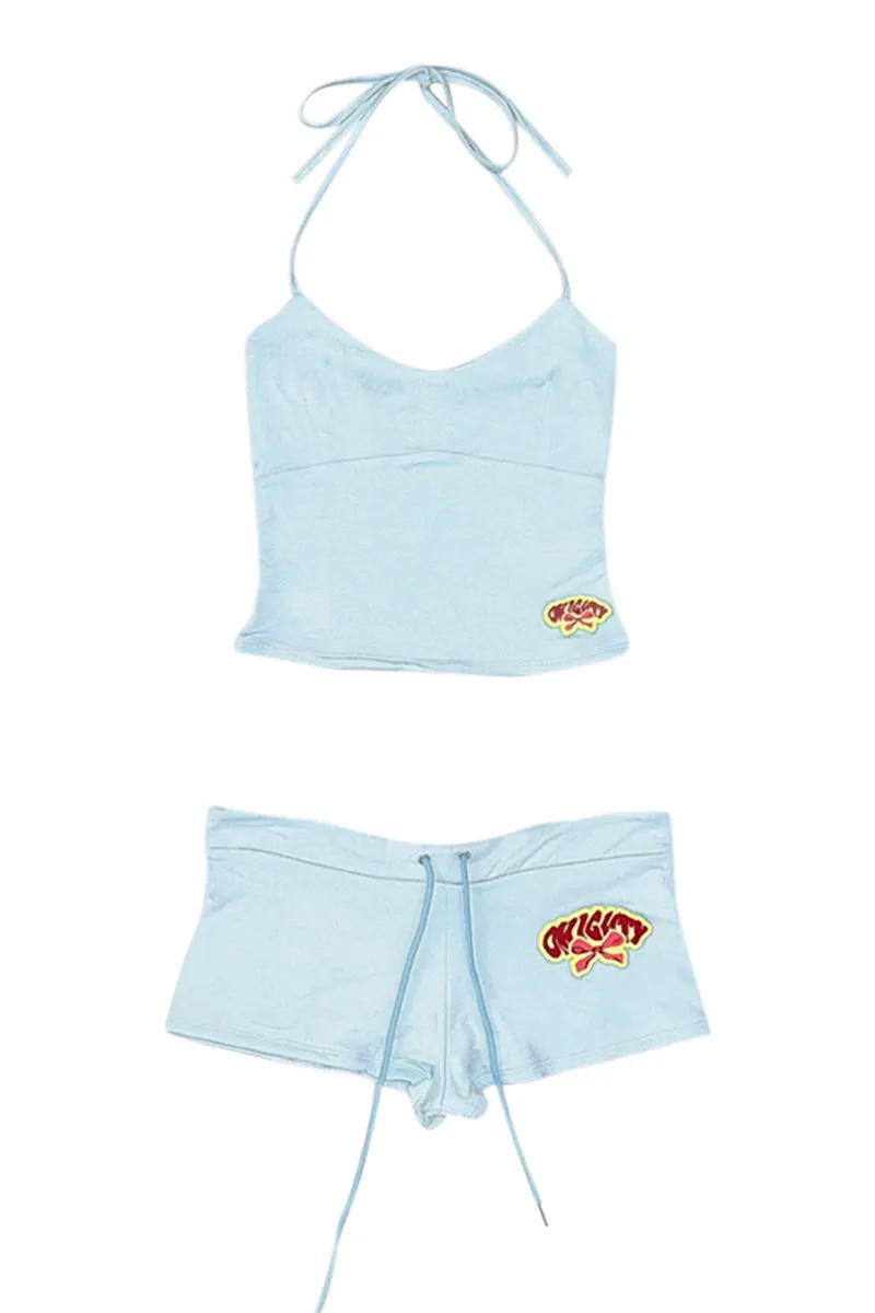 US3530 Halter Top and Shorts Set