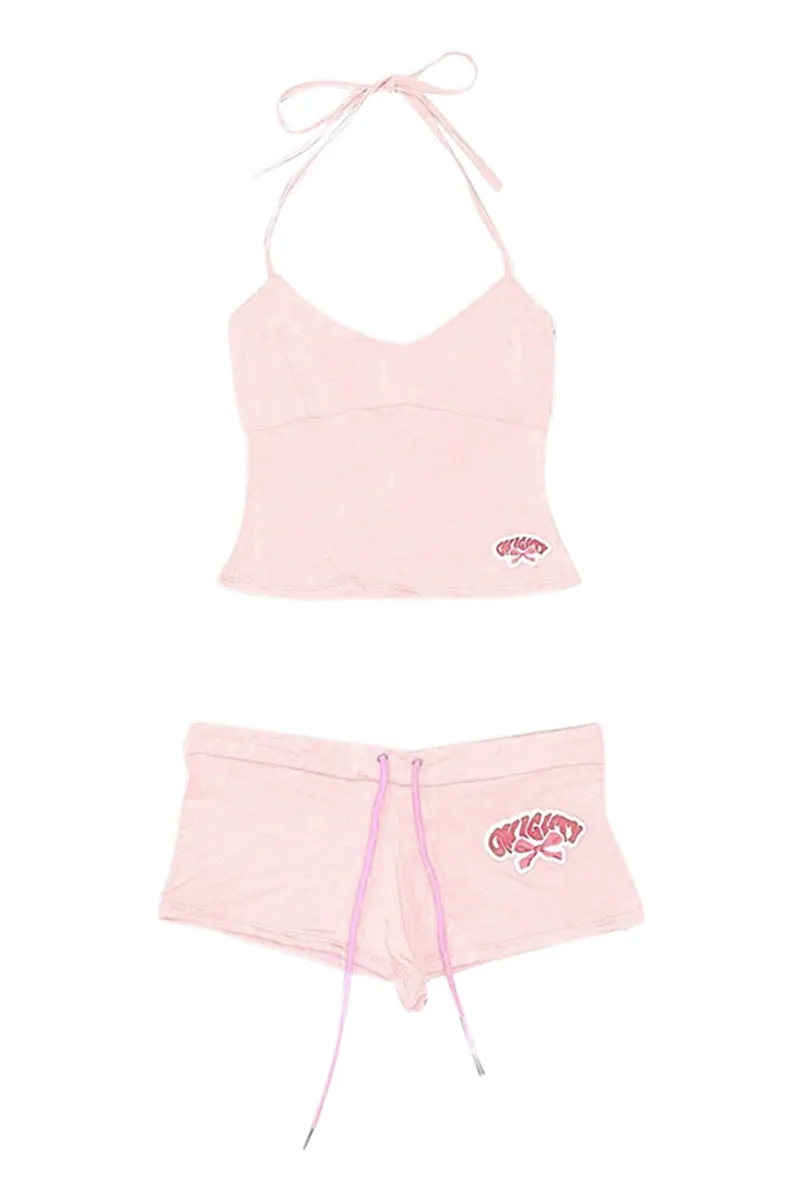 US3530 Halter Top and Shorts Set
