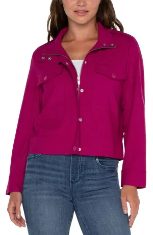 Utility Crop Jacket - Fuchsia Kiss - SALE