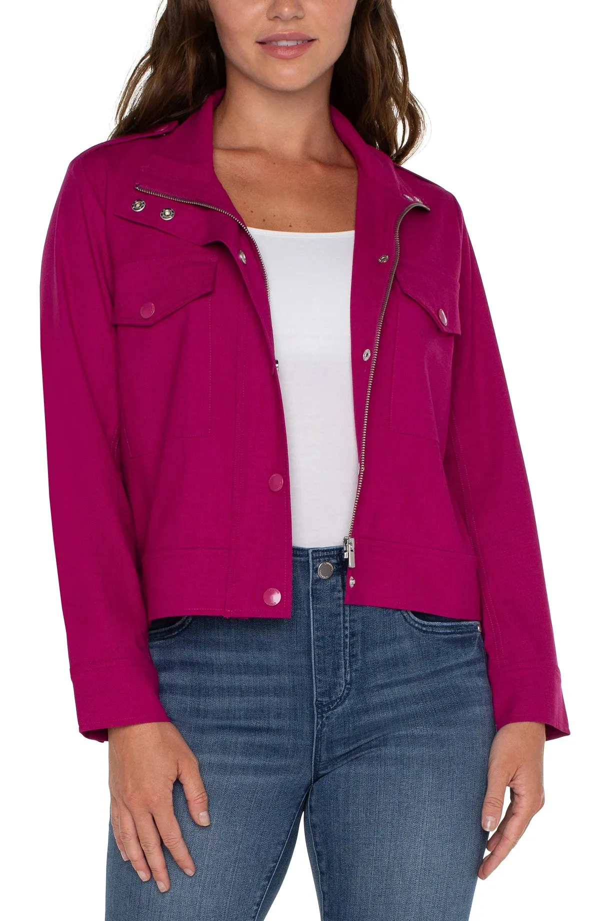 Utility Crop Jacket - Fuchsia Kiss - SALE
