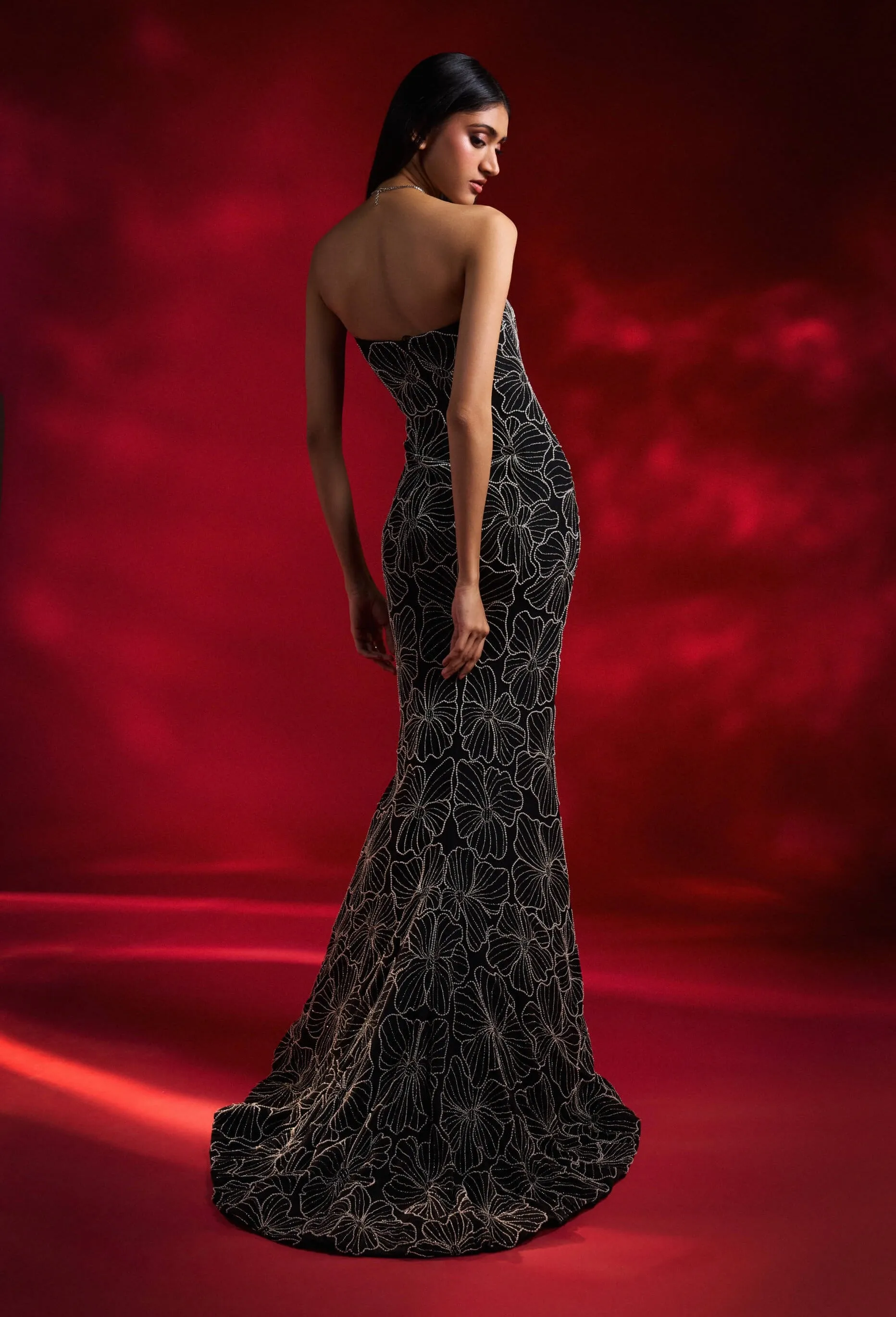 Vanellope black embellished gown