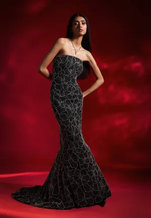 Vanellope black embellished gown