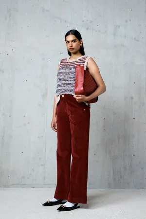 VANES BURGUNDY CORDUROY TROUSERS