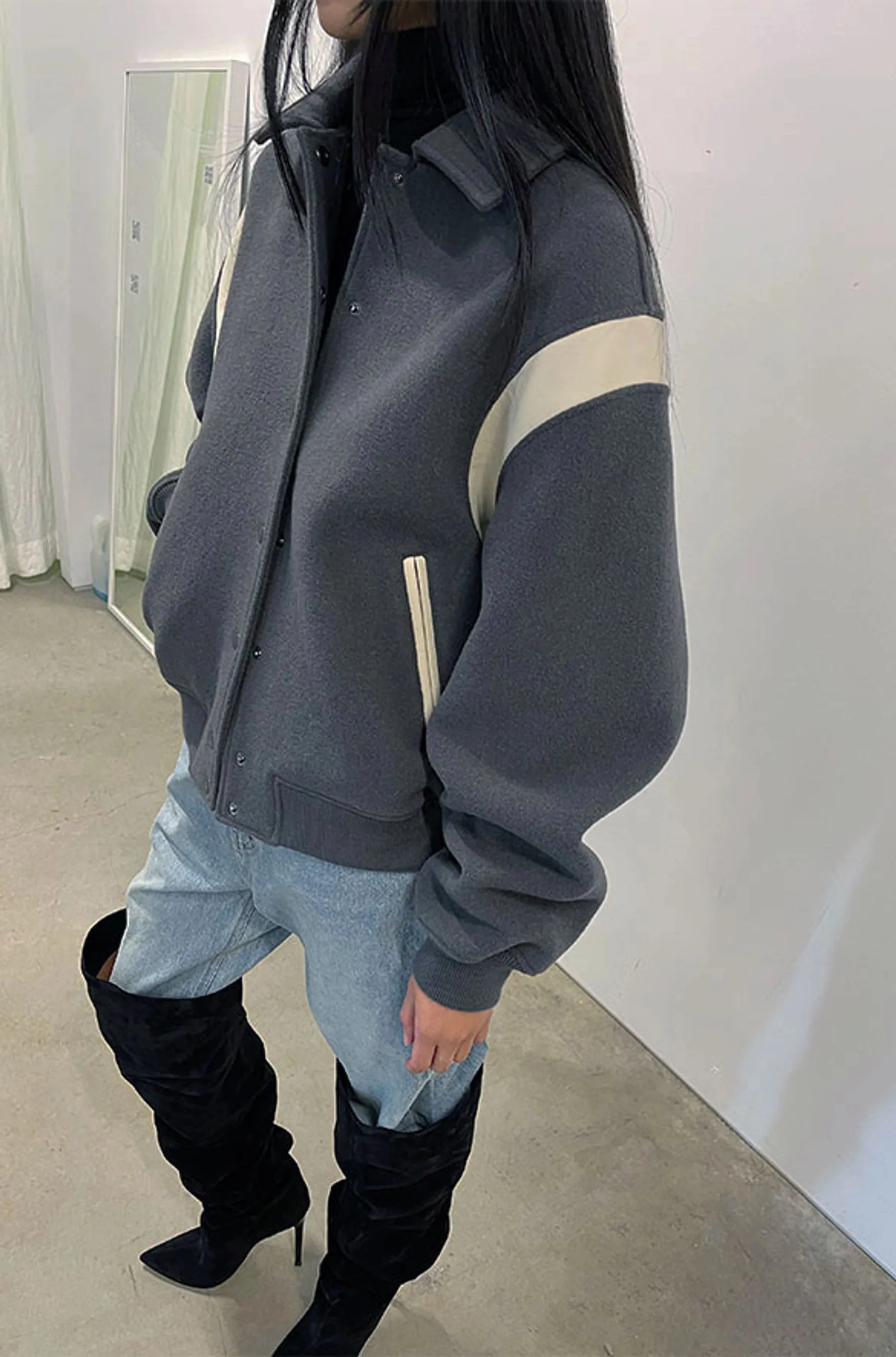 Varsity Wool Blend Bomber