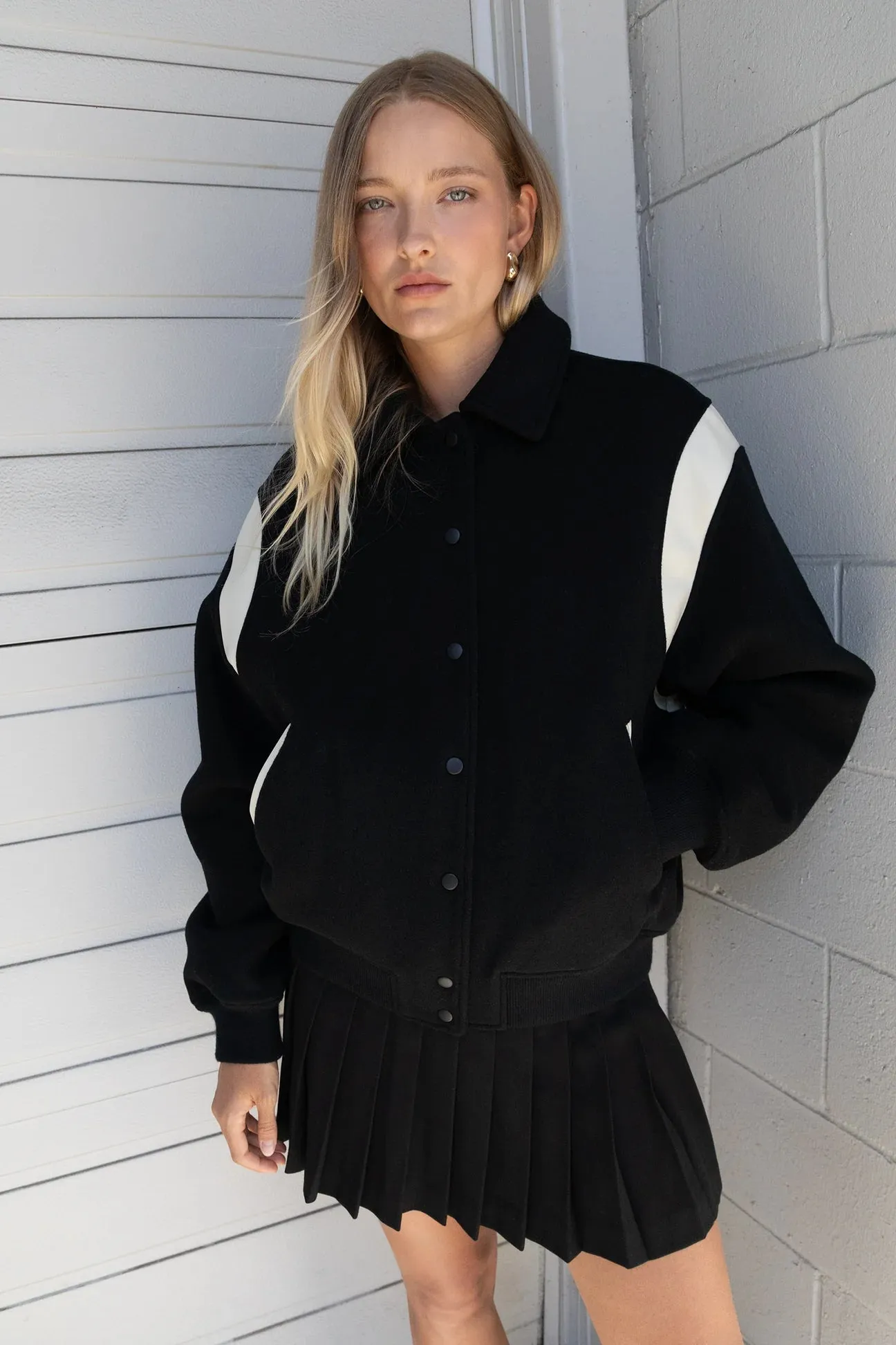 Varsity Wool Blend Bomber