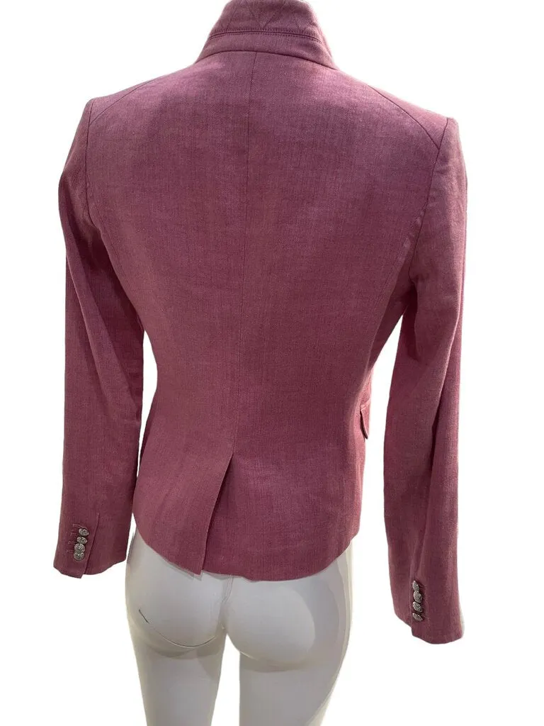 Veronica Beard Linen Blazer Jacket rose 4