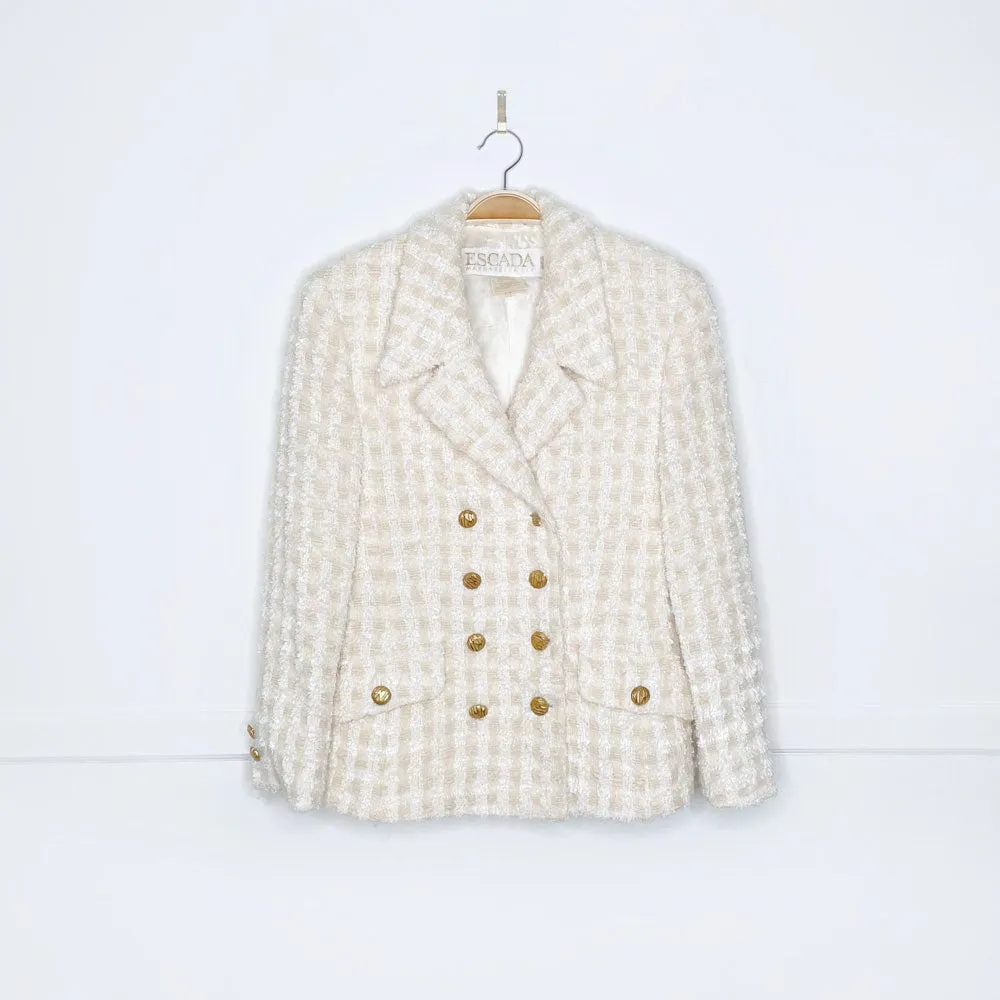 vintage 80s escada wool-blend snow queen jacket