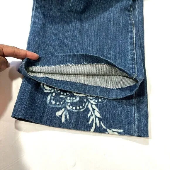 Vintage Lauren Jeans Ralph Lauren‎ Bootcut Floral Print Cotton Dark 16 (37x30.5)